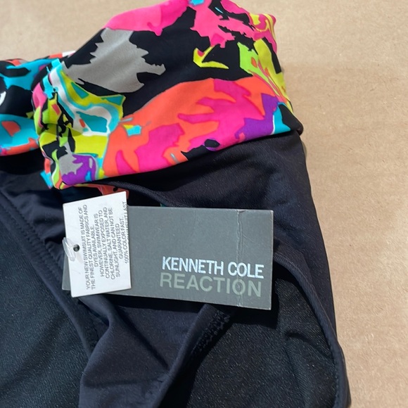 Kenneth Cole Reaction “In Full Bloom” Side Shirred Fold-Over Bikini Bottoms - Picture 9 of 11